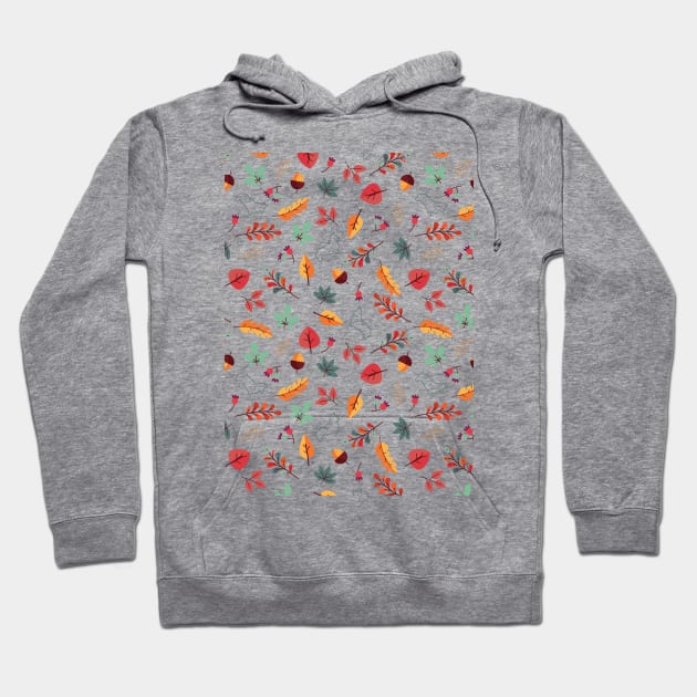 Corgi Autumn Leaves Pattern - White Background Hoodie by MaplewoodMerch